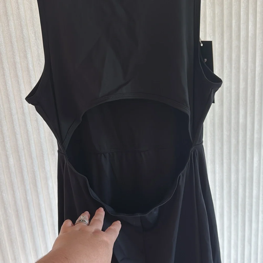 Halara Black Maxi Dress With Pockets Size Large NWT - Picture 6 of 7